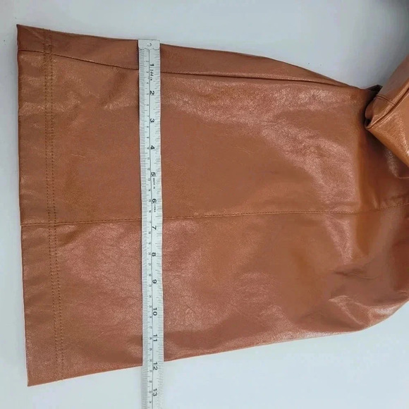 Free People *fp Vegan Leather Pants high rise wide leg retro size 12 - Picture 10 of 12